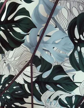 Wax vert émeraude — feuilles tropicales